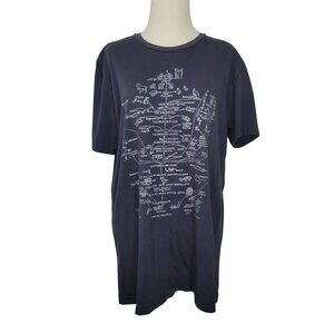 The Evolution Graphic Tee In Navy Blue 100% Cotton Canvas Brand Mens Size L